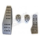 Kit pédalier alu usiné et inserts caoutchouc + repose pied