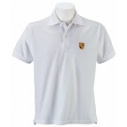 Polo blanc écusson Porsche brodé - Taille L