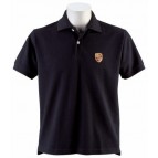 Polo noir écusson Porsche brodé - Taille XL