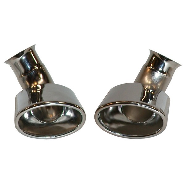 Paire de sorties inox ovales
