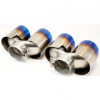 Paire de sorties double ronde inox et titane